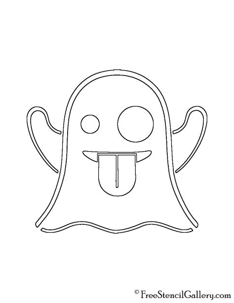 Emoji - Ghost Stencil | Free Stencil Gallery