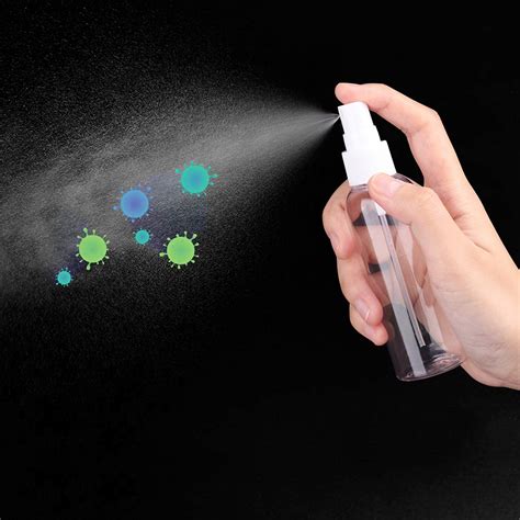 100ML Portable Disinfection Liquid Spray Bottle 84 Disinfectant Alcohol Transparent Travel Empty ...