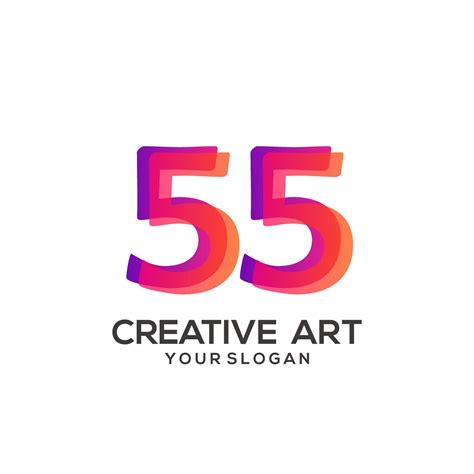 55 number logo gradient design colorful 7578529 Vector Art at Vecteezy