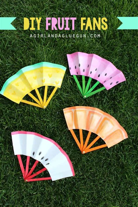 diy fruit fans -a fun kids crafts - A girl and a glue gun