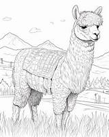 Coloring Alpaca Yampuff Lineart Lama Llamas Llamacorn Alpacas  sketch template