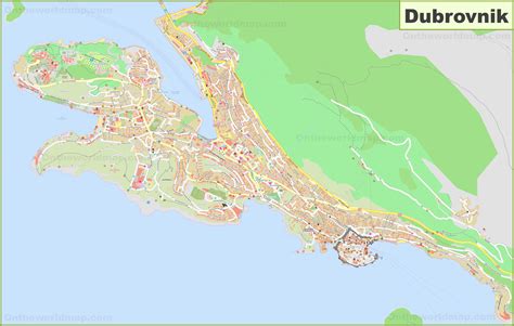 Large detailed map of Dubrovnik - Ontheworldmap.com