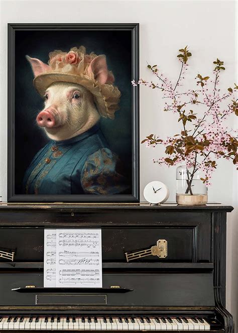 Pig Lady Animal Portrait Print – InkAndDrop