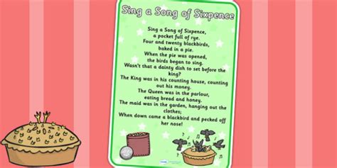 Sing a Song of Sixpence Nursery Rhyme Poster (Teacher-Made)