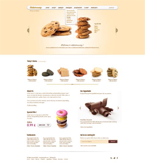 Delecioussary - Cookies Website Template (Psd)