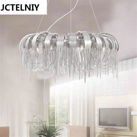 Italian luxury LED lights circle tassel chain pendant light luminaire ...