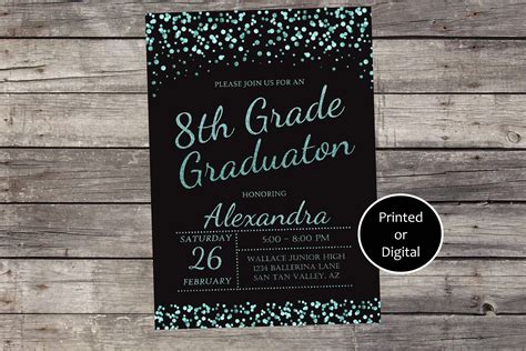 8th Grade Graduation Invitation Middle School Graduation | Etsy