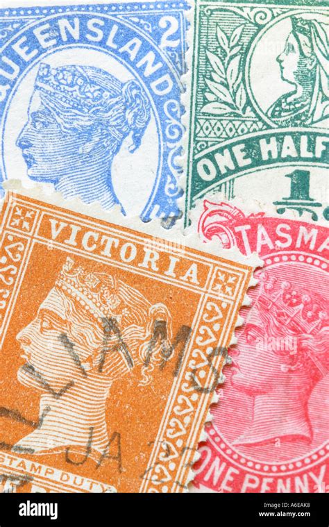 Queen Victoria postage stamps from Australia Stock Photo - Alamy