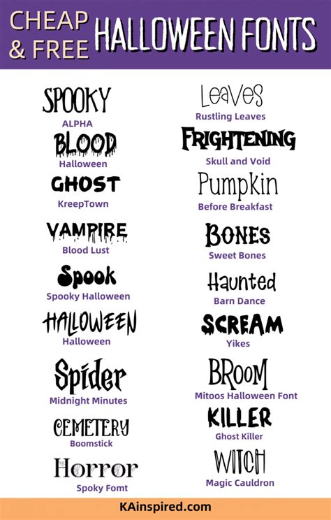 Halloween Fonts - KAinspired