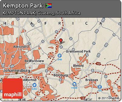 Free Shaded Relief Map of Kempton Park