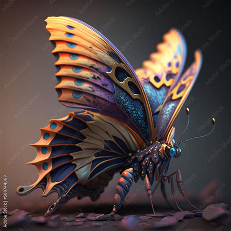 Neon Butterfly Stock Illustration | Adobe Stock