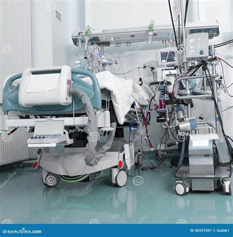 ICU with serious patient stock image. Image of image - 40337501