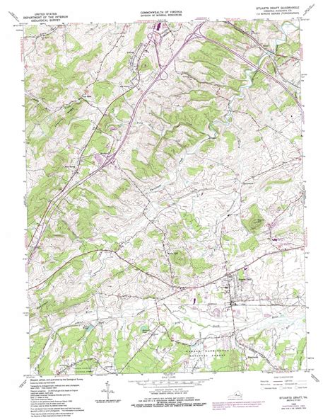 Stuarts Draft topographic map, VA - USGS Topo Quad 38079a1