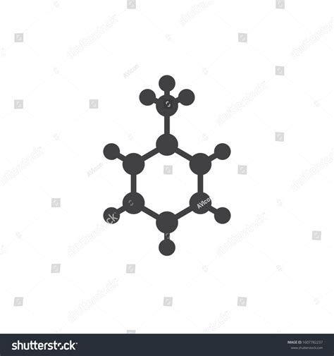 Toluene molecular structure vector icon. filled flat sign for mobile concept and web design ...