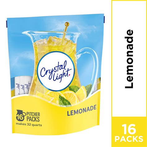 Crystal Light Lemonade Powdered Drink Mix, Caffeine Free, 8.6 oz Pouch ...