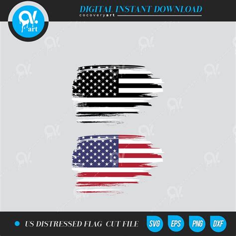 American Distressed Flag Silhouette Svg, Eps, Dxf File for Silhouette Cameo, Curio, Cut File for ...