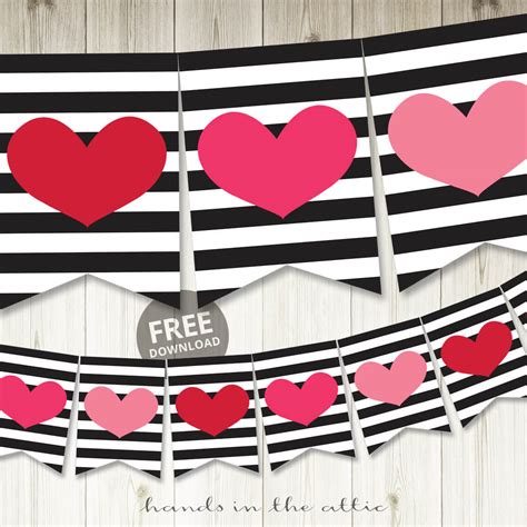 Free Valentine's Day Banner | Printable Download | Hands in the Attic