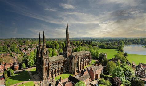 Lichfield Cathedral Aerial View Photograph by Catchavista - Fine Art ...