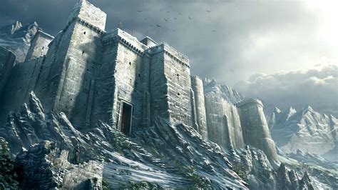 Gray castle, fantasy art, digital art, castle, snow HD wallpaper ...