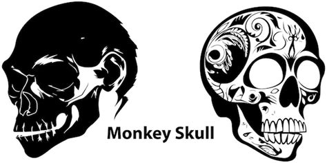 Premium Vector | Silhouette monkey head vector illustration