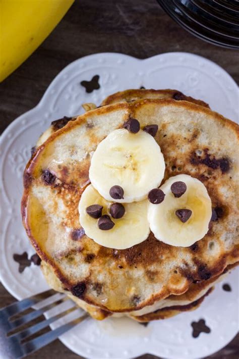 Banana Chocolate Chip Pancakes - Just so Tasty