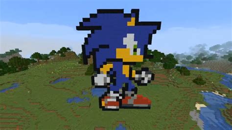 SONIC PIXEL ART EN MINECRAFT - YouTube