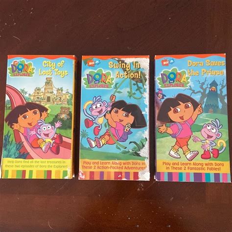 dora the explorer | Other | Set Of 3 Dora The Explorer Vhs Tapes Nick Jr | Poshmark