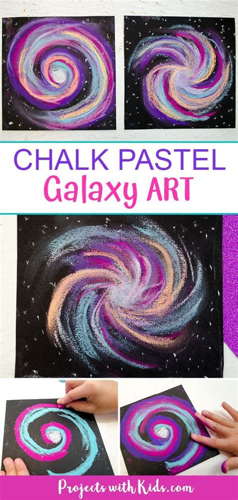 Awesome galaxy chalk pastel art project for kids – Artofit