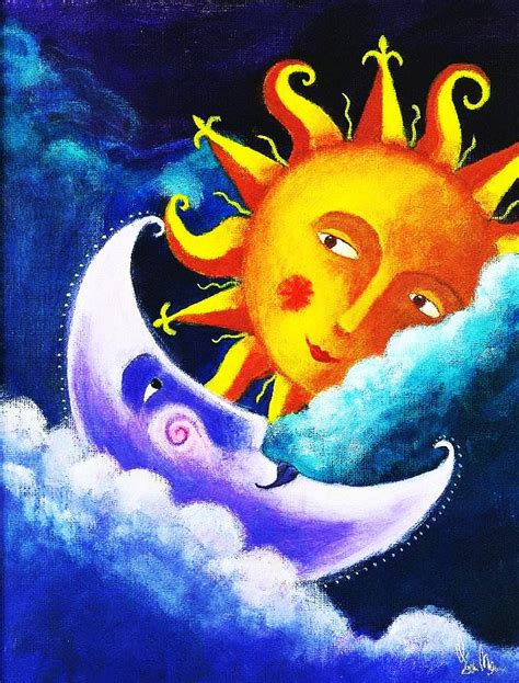 Luna y Sol | Sol y luna juntos, Sol luna y estrellas, Pinturas