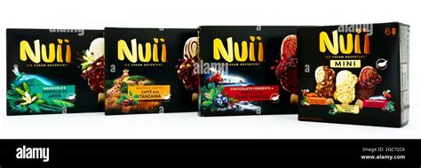 Boxes of NUII Ice Cream with different flavors Stock Photo - Alamy