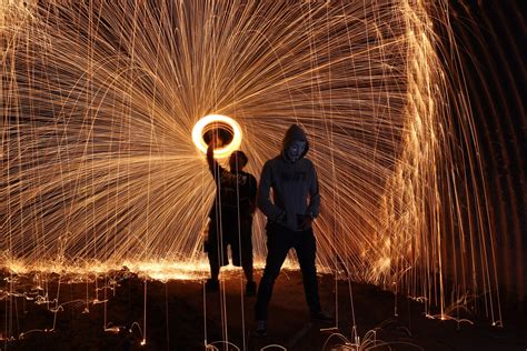 Steel Wool Photography Two Persons · Free Stock Photo