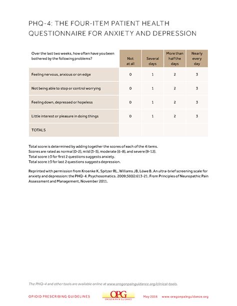 Depression and anxiety screening: PHQ-4 and PHQ-9 – The Pain App