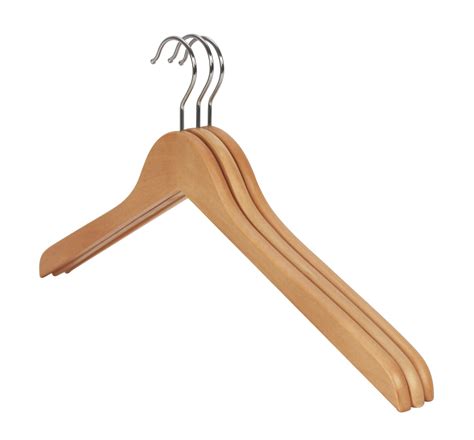 Wooden Coat Hanger, Natural Wood, 44cm