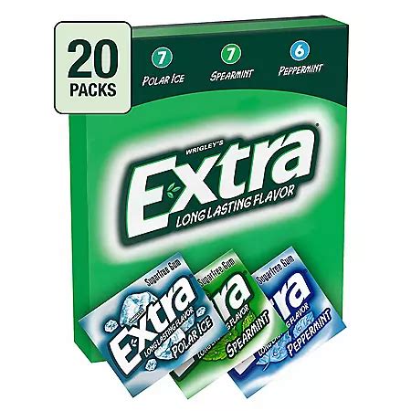 Extra Sugar-Free Gum Variety Box (15 ct., 20 pks.) - Sam's Club