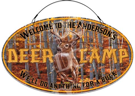 Deer Camp Themed Metal House Sign Deer Camp Décor Signs Deer | Etsy