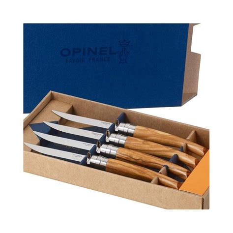 Opinel olive wood table knives.This stylish box set of Opinel table knives contains 4 highly ...