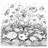 God Created The World Coloring Pages  Free & Printable sketch template