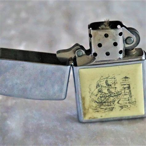 Scrimshaw Zippo Cigar Or Cigarette Lighter, Vintage Unique Rare Find ...