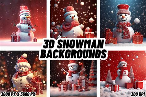 3D Snowman Christmas Backgrounds Graphic by FabriCraft · Creative Fabrica