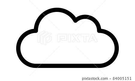 Simple cloud line drawing illustration (black... - Stock Illustration ...