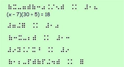 Example of Nemeth braille math | Good to know, Math equation, Foundation