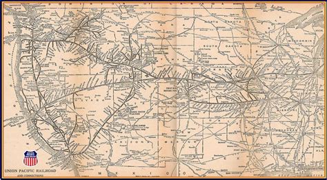 1952 Union Pacific Railroad System Map