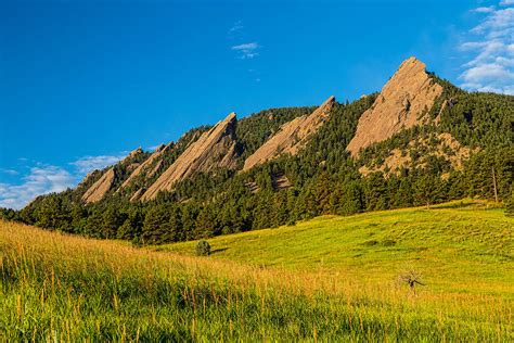 Boulder Colorado Flatirons Sunrise Golden Light Photograph by James BO Insogna