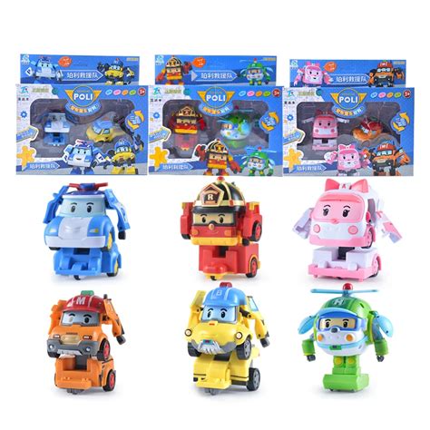 Robocar Poli Amber Roy Helly Transforming Robot Toys Tramsformable ...