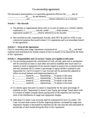 co ownership agreement template Doc Template | pdfFiller