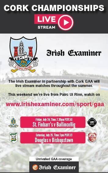 Irish Examiner streaming partnership will see dozens of Cork GAA games broadcast live