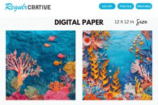 Coral Reef PNG Digital Paper Backgrounds Graphic by Regulrcrative ...