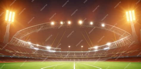 Premium AI Image | Cricket stadium at night Background