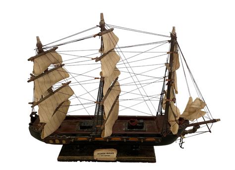 LARGE Vintage Wood Model Ship Frigate Espanola 1780 Spanish War Ship FIGUREHEAD | #4612931941