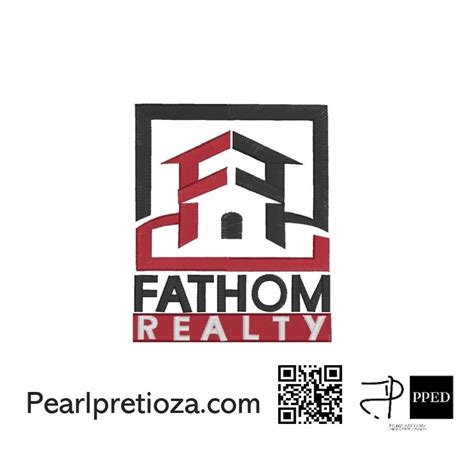 Fathom Realty Logo for a customer, satin stitch embroidery machine design files